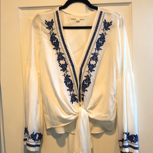 lovestitch Tops - White embroidered blouse